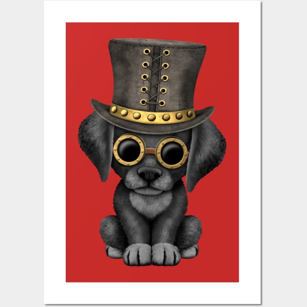 Black Steampunk Puppy Dog Wall Art by jeffbartels